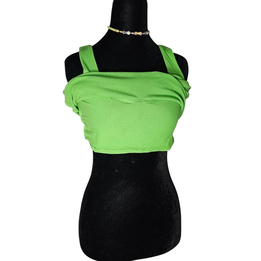 Vintage 90s Y2K Lime Green Tank Top - Size PP - Picture 6 of 6